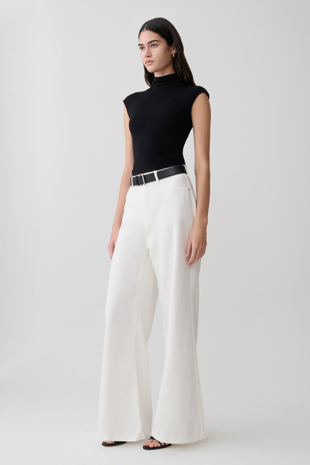 Jeans met wijde pijpen - Wit