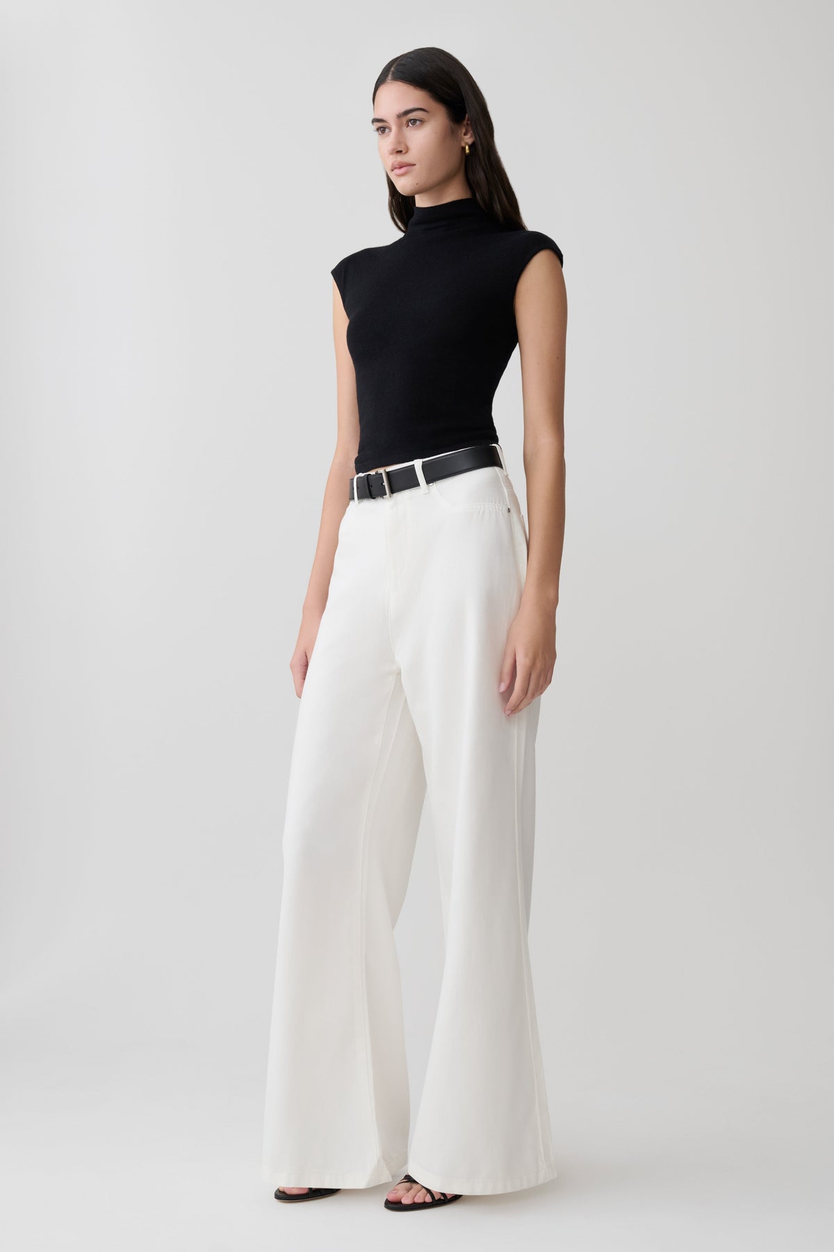 Jeans met wijde pijpen - Wit