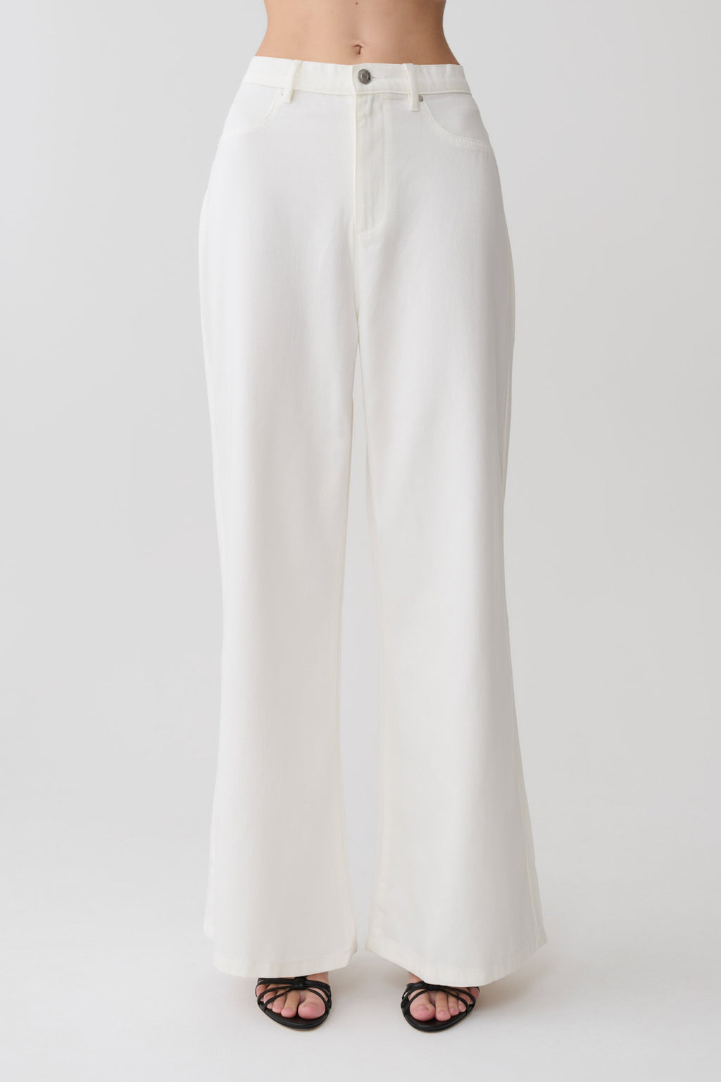 Jeans met wijde pijpen - Wit