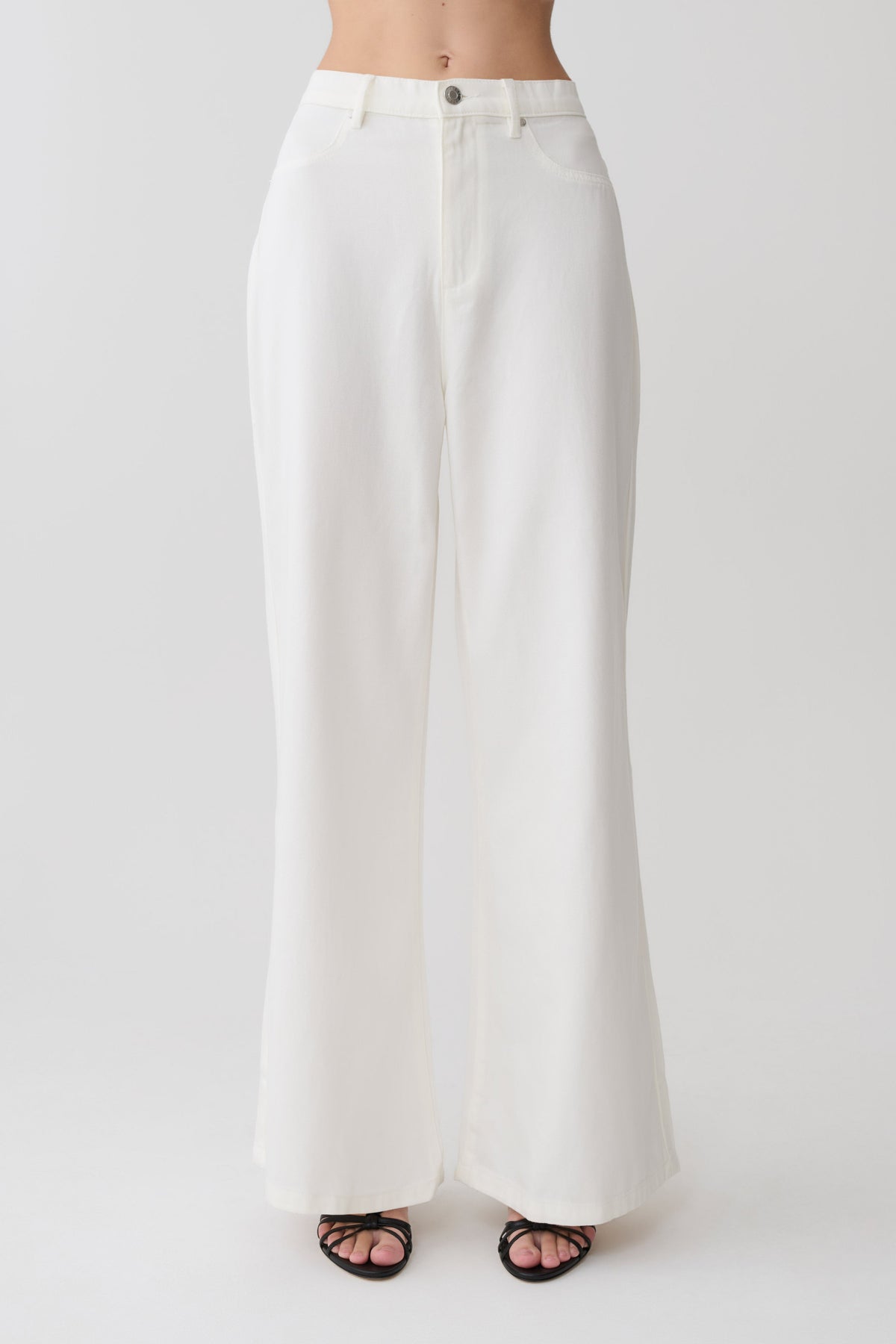 Jeans met wijde pijpen - Wit