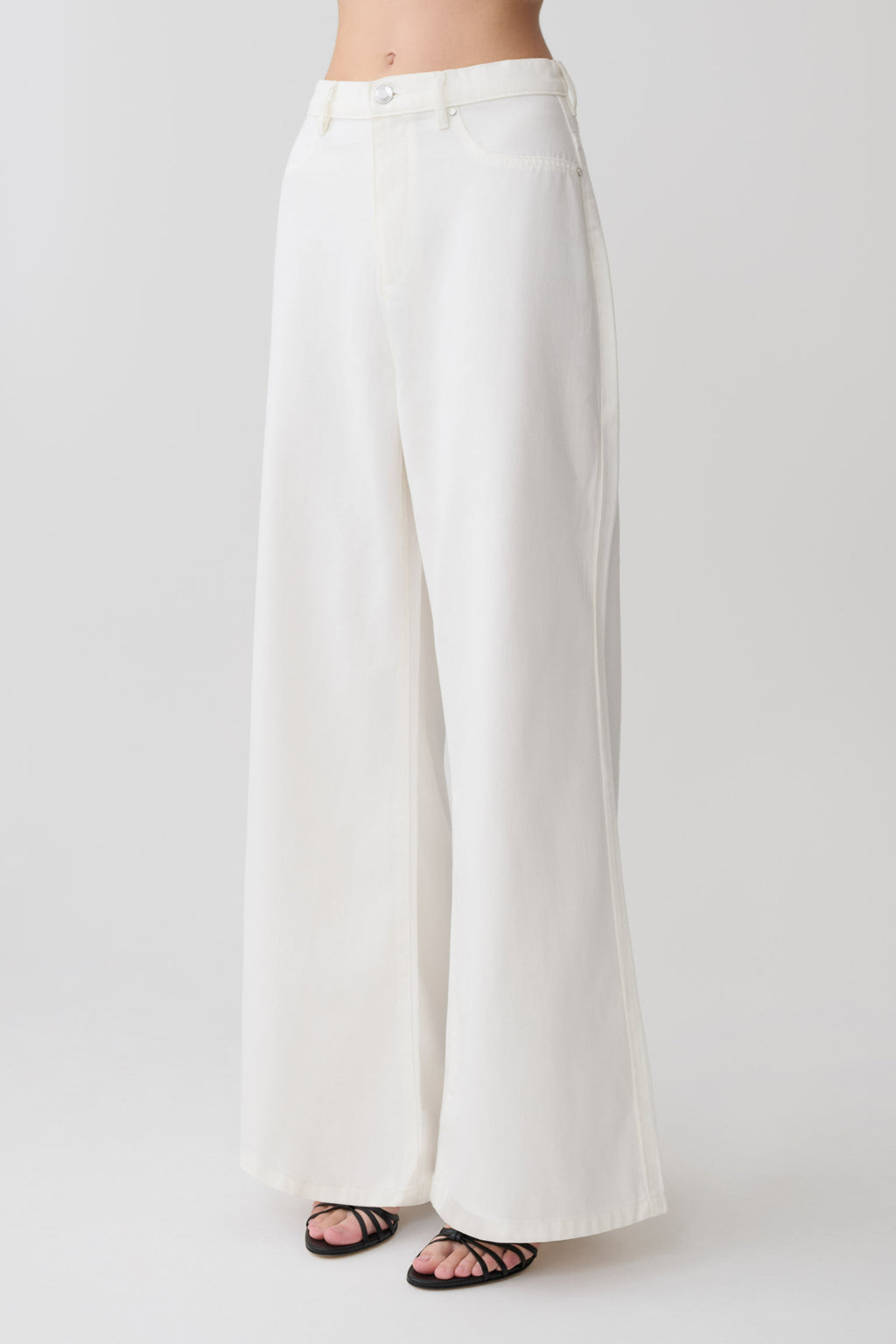 Jeans met wijde pijpen - Wit