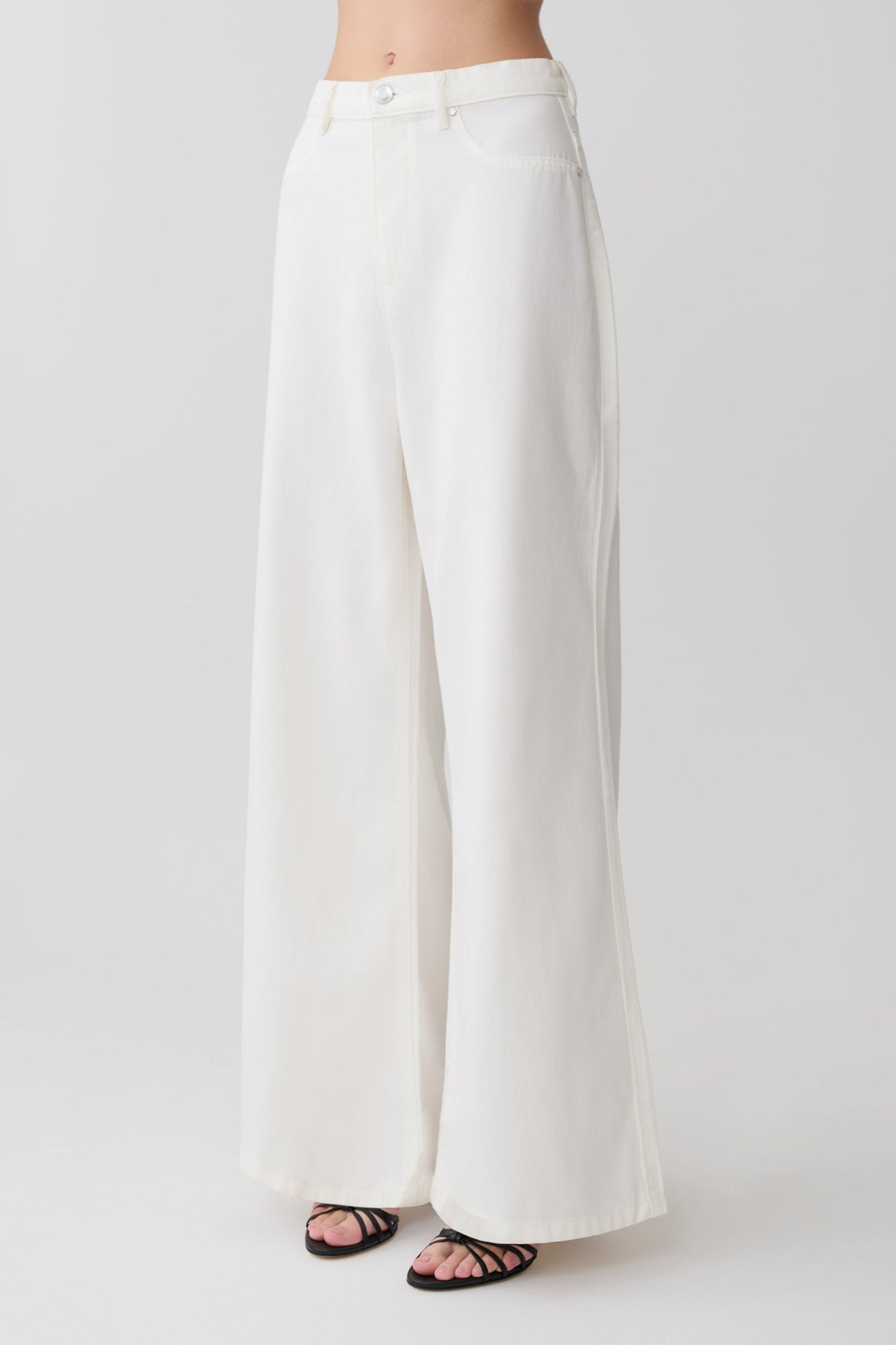 Jeans met wijde pijpen - Wit