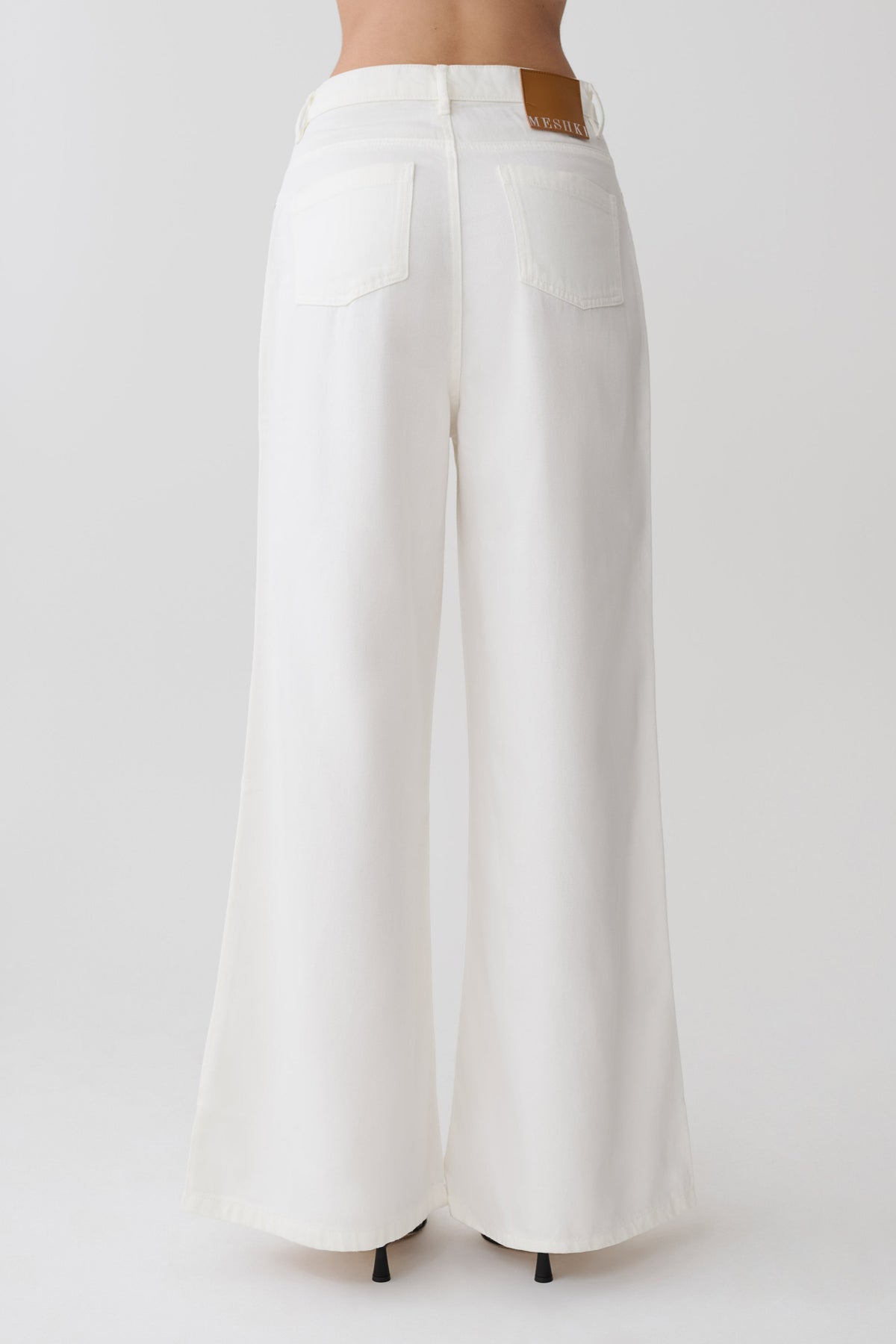 Jeans met wijde pijpen - Wit