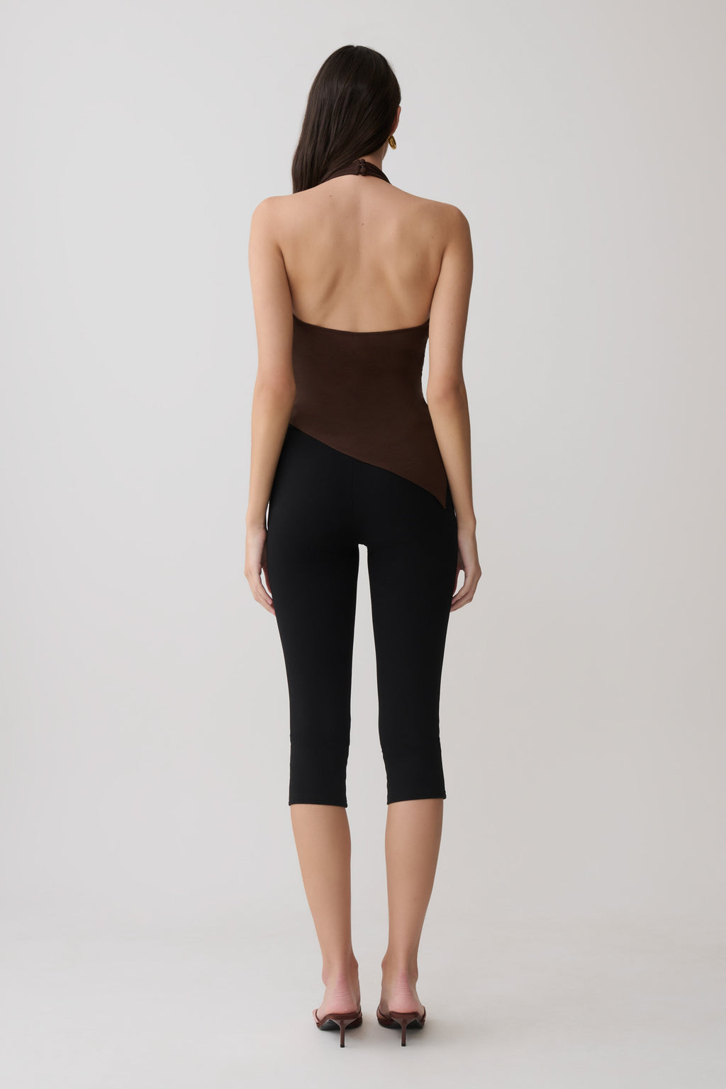Relaxed Sheer Halter Top - Espresso