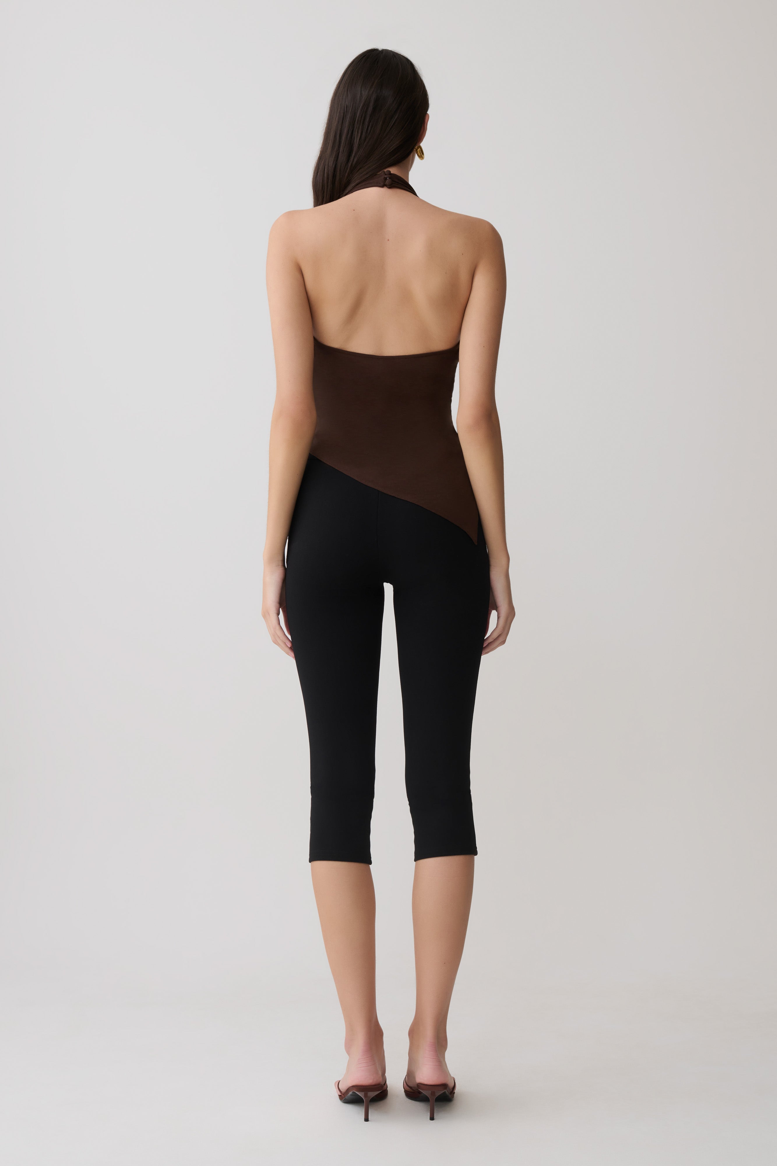 Relaxed Sheer Halter Top - Espresso