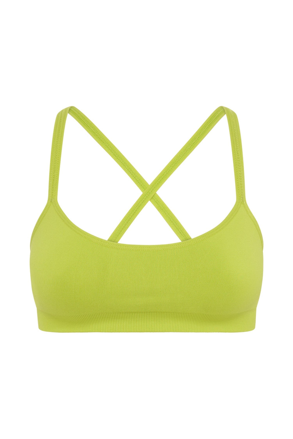 Cross Back Seamless Crop - Lime Green