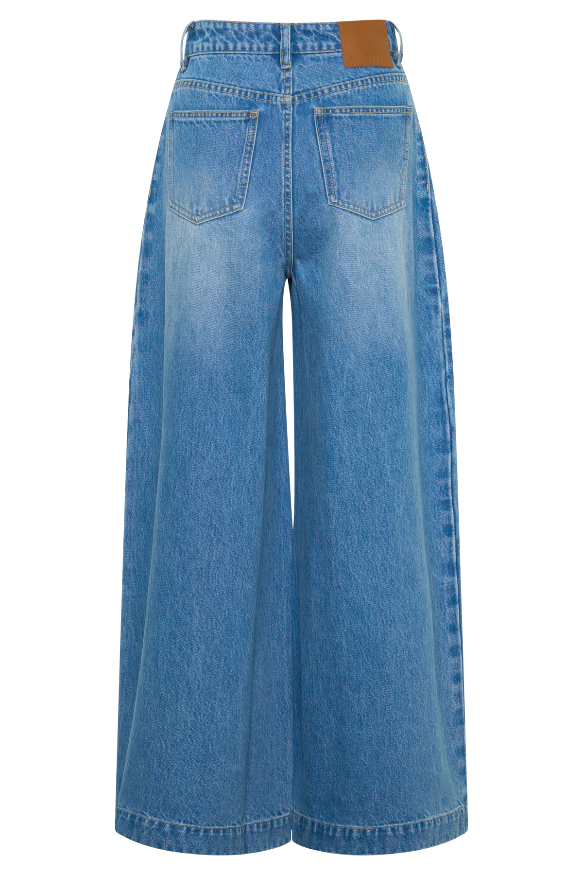 Oversized spijkerbroek met plooi aan de voorkant - zomerblauw