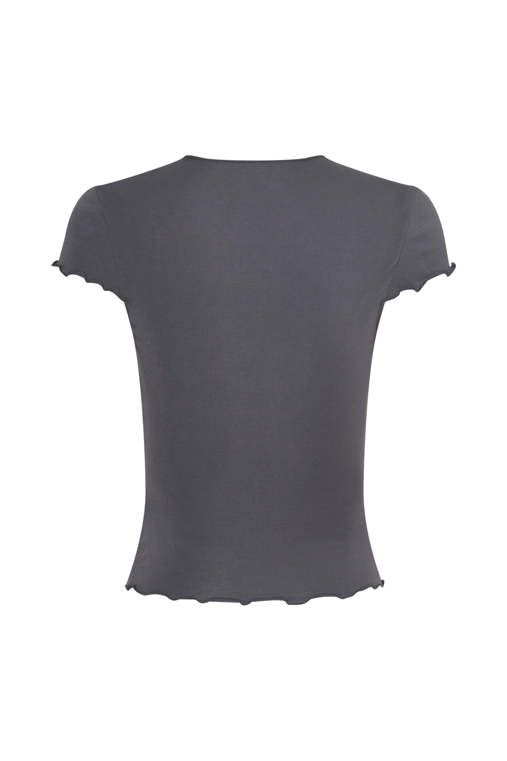 High Neck Top With Piping Detail - Grey