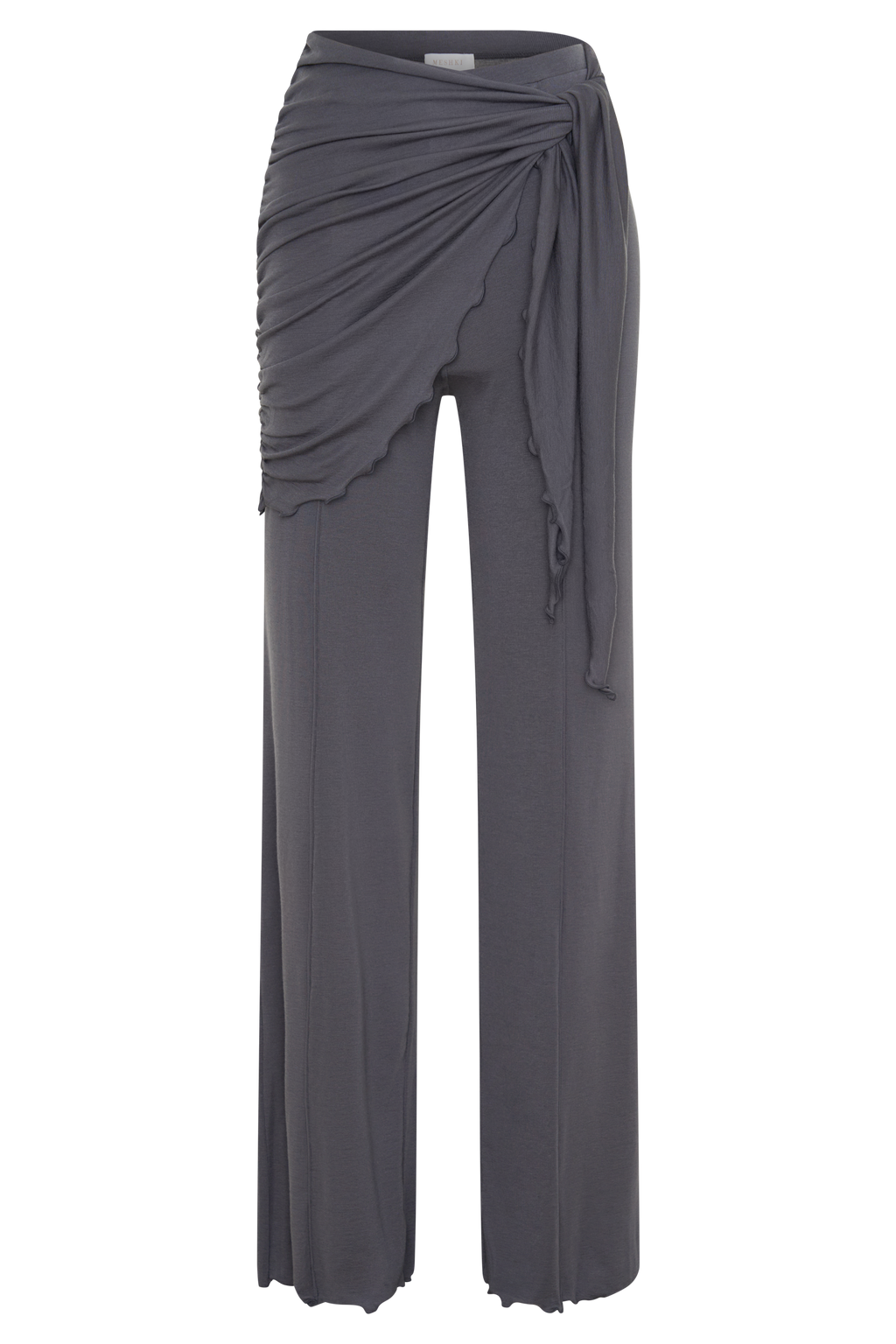 Recht model broek met tailleband - Grijs