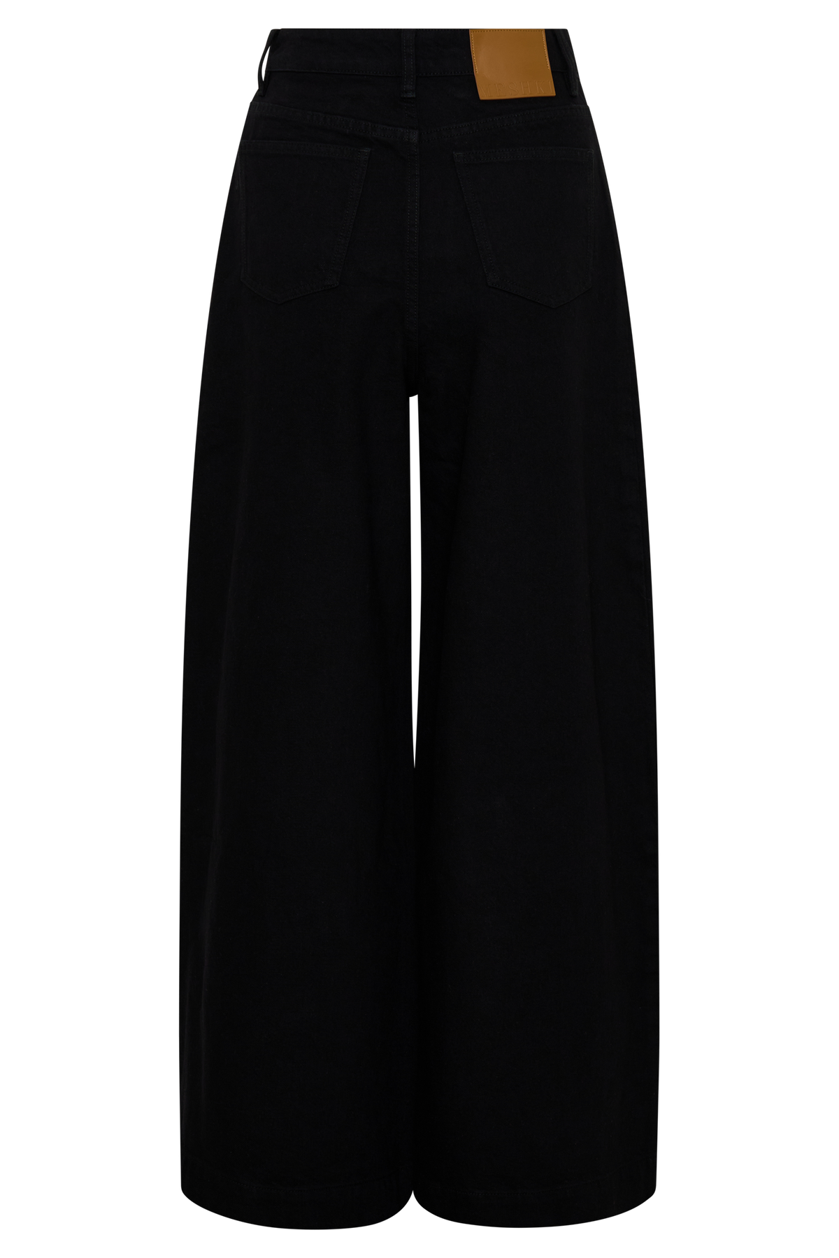Oversized jeans met plooi aan de voorkant - Zwart