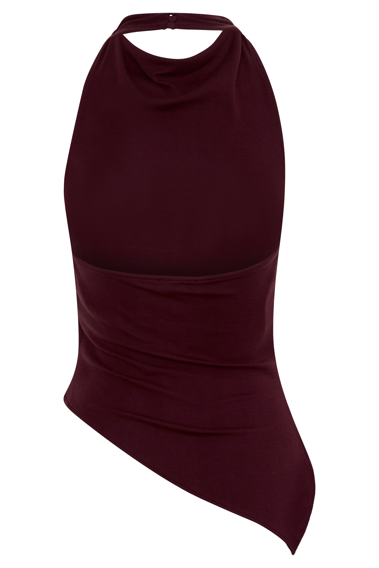 Relaxed Sheer Halter Top - Burgundy