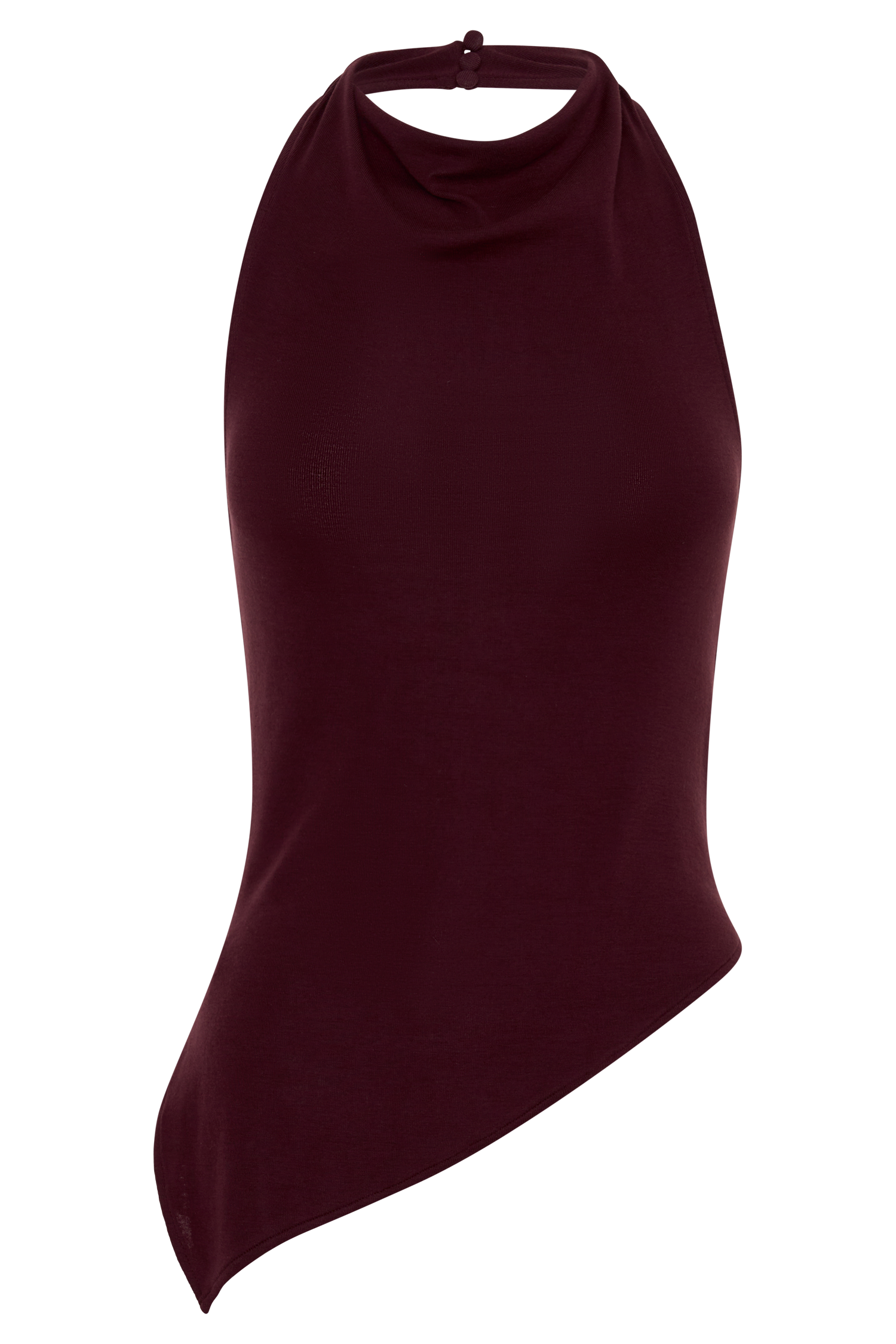 Relaxed Sheer Halter Top - Burgundy