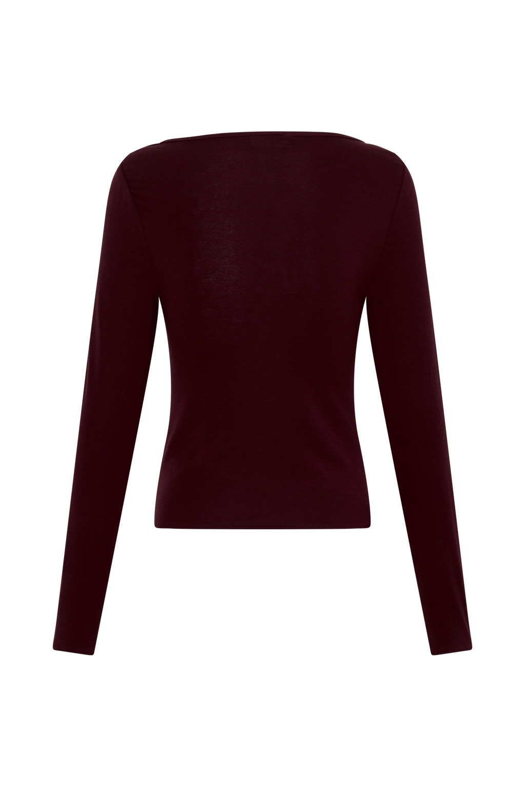 Long Sleeve Sheer Top - Burgundy