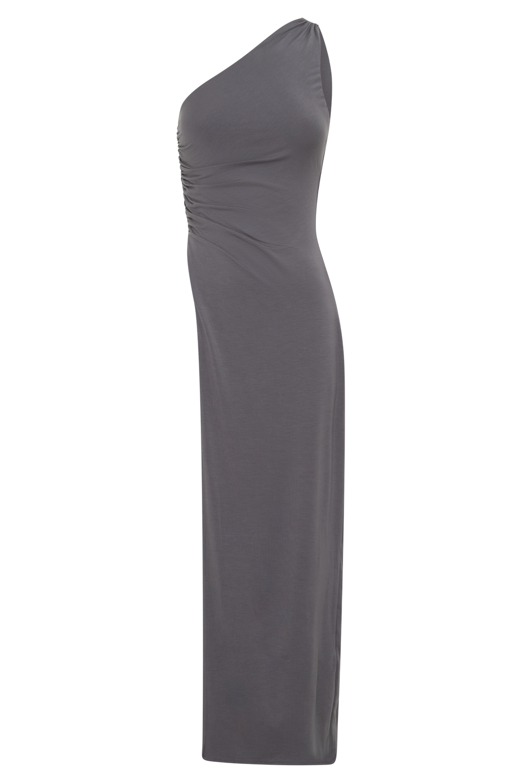Long Line Top With Front Cut Out - Grey