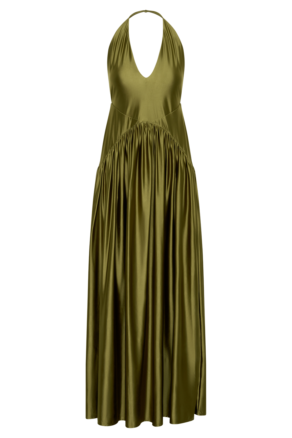 Halter Maxi Dress - Olive