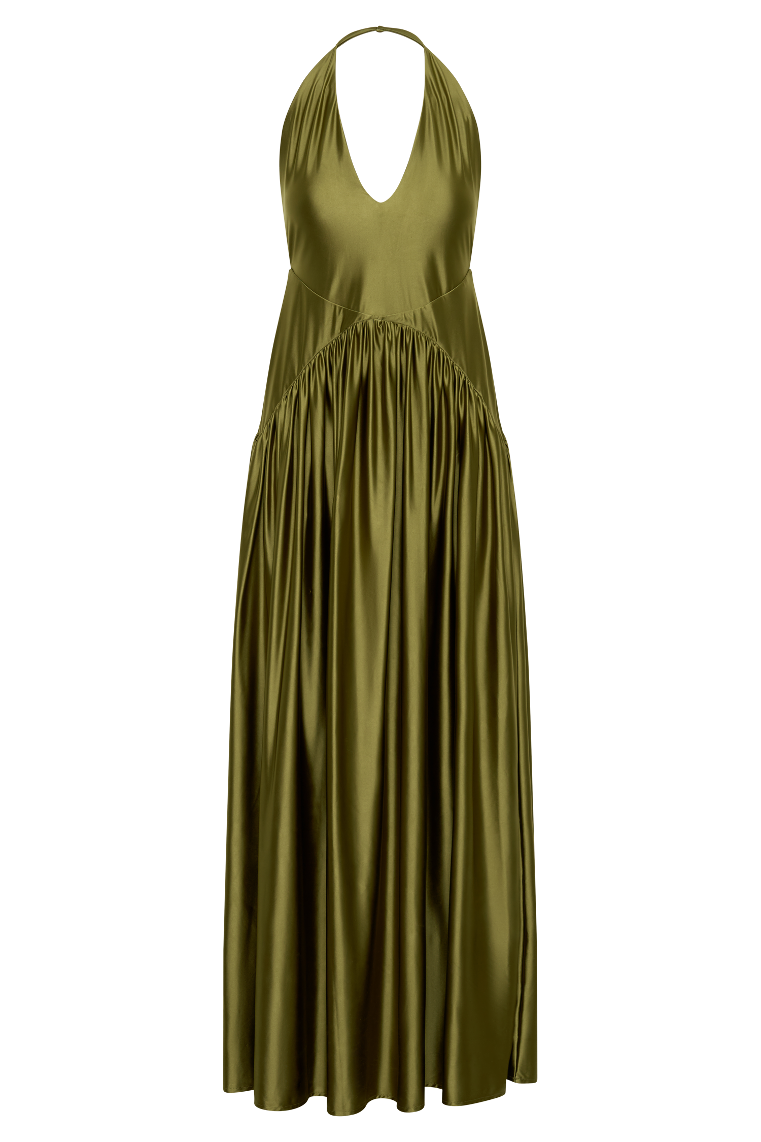 Halter Maxi Dress - Olive