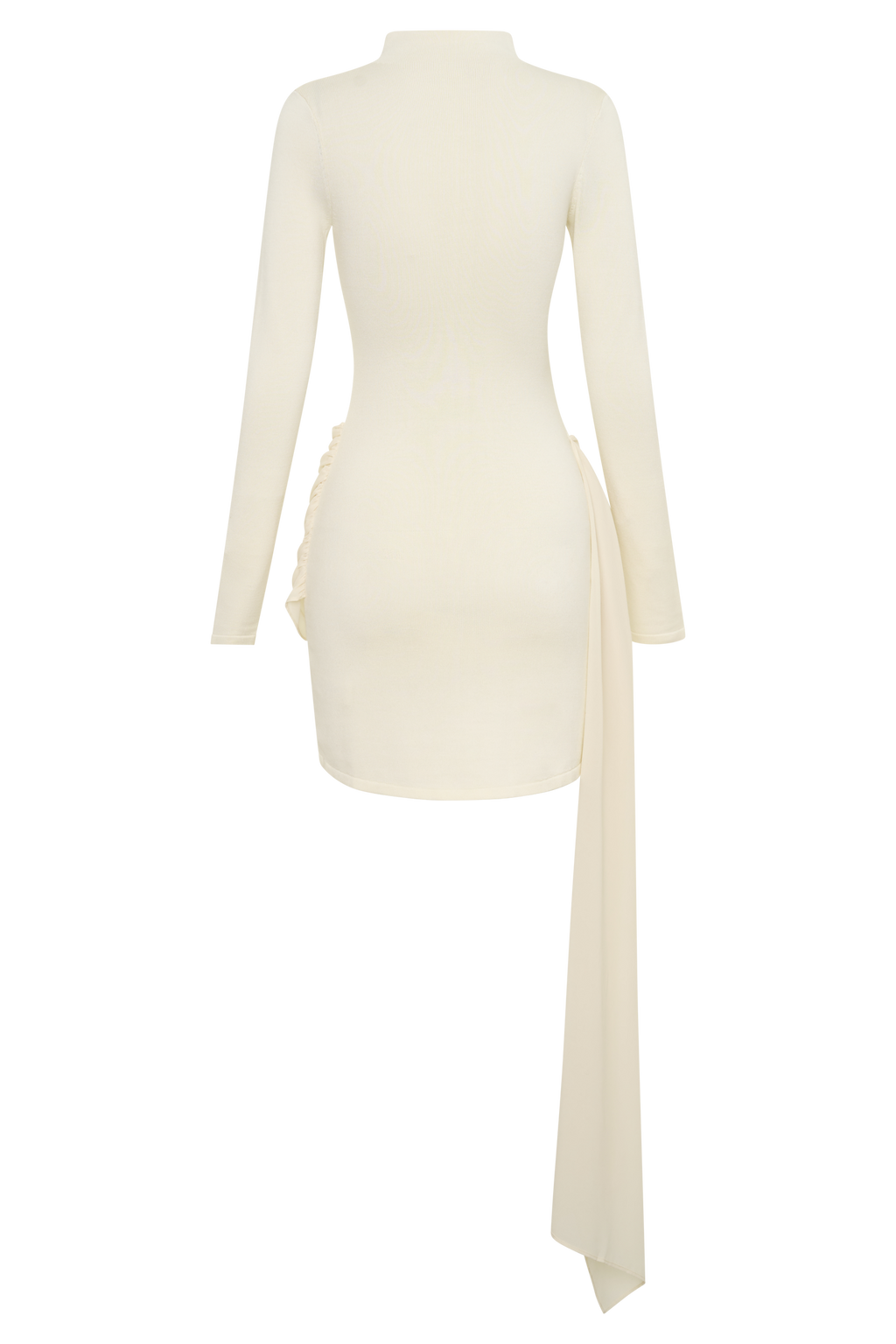 Knit Chiffon Mini Dress - Buttercream