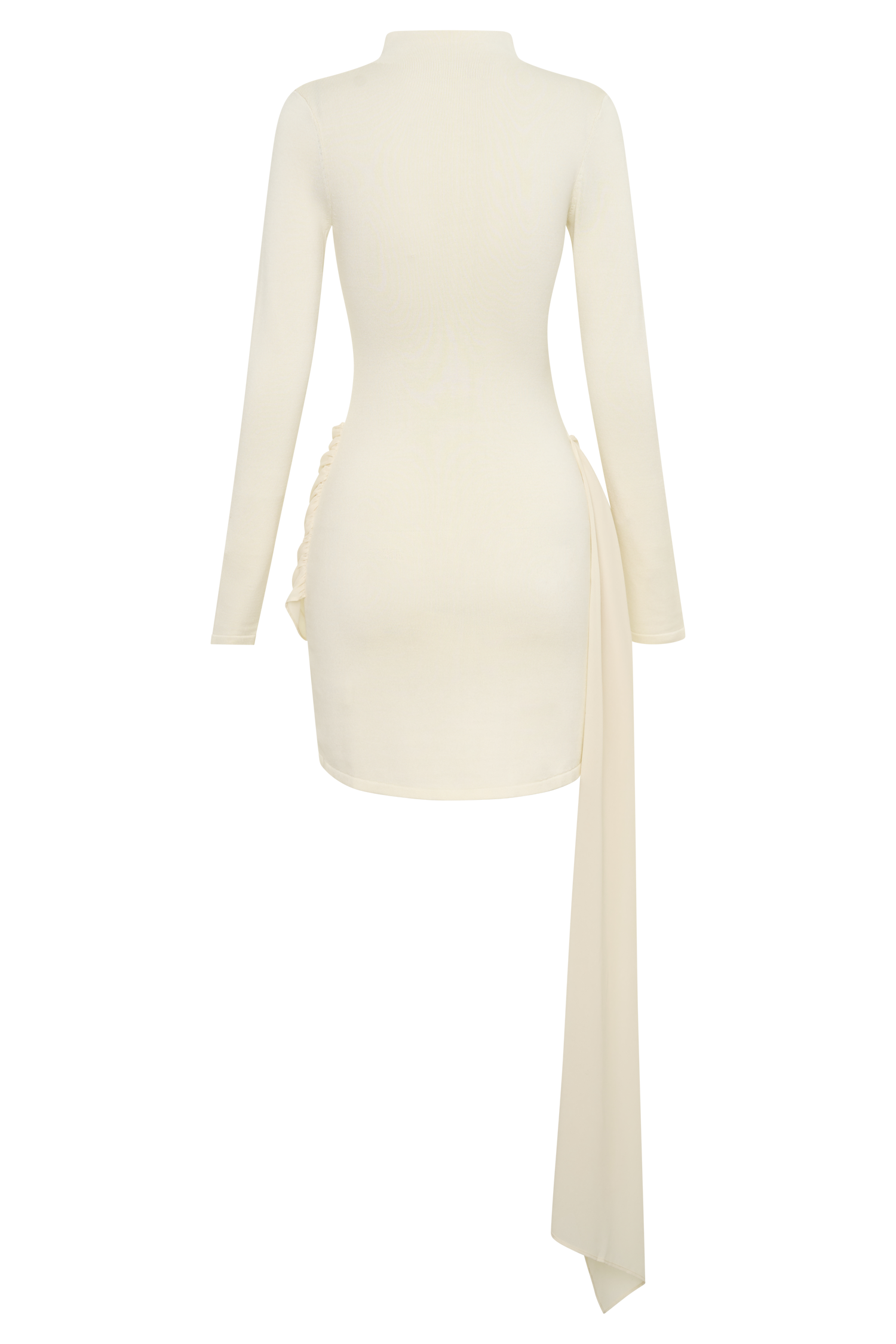Knit Chiffon Mini Dress - Buttercream