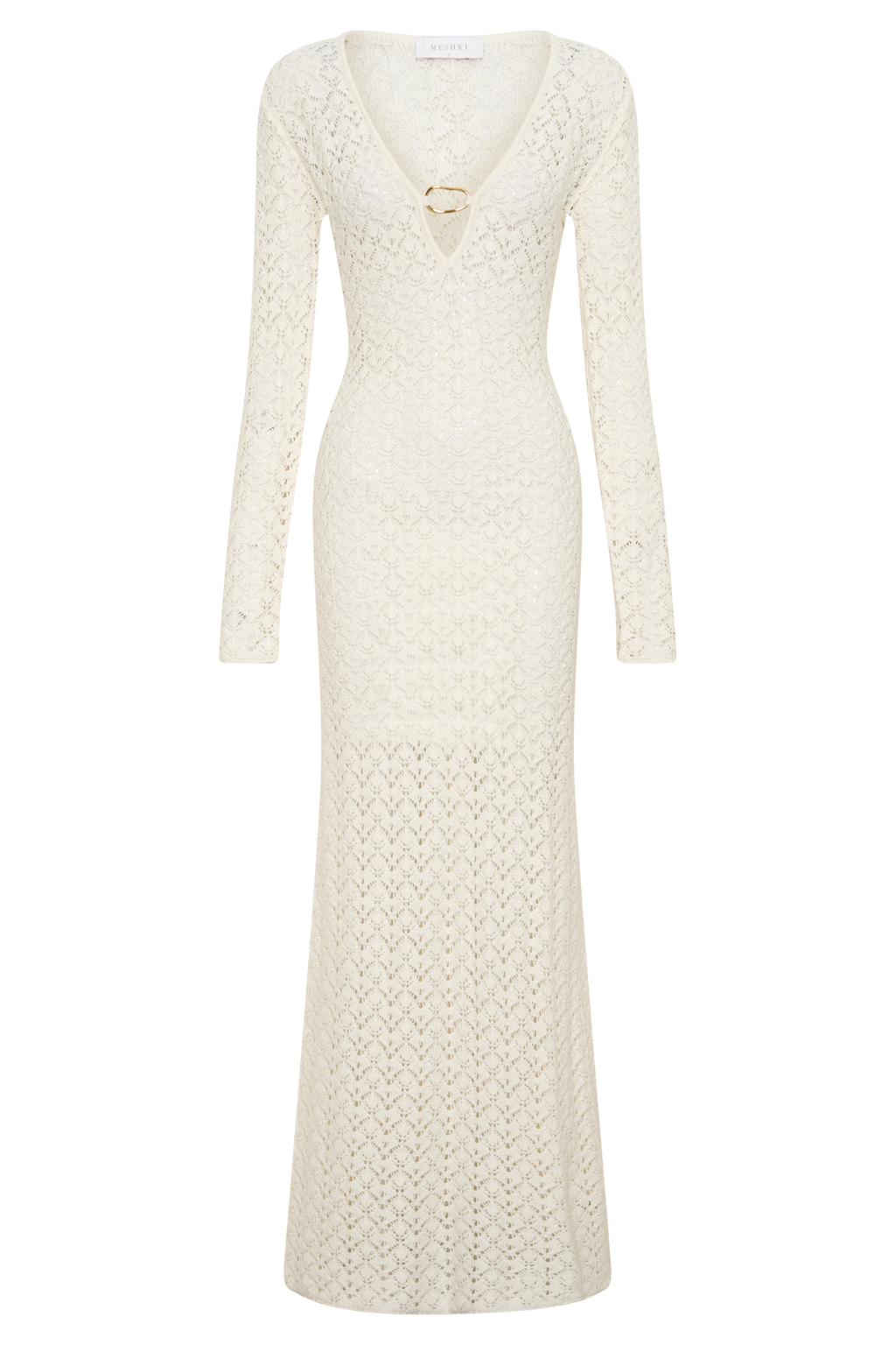 Crochet Knit Maxi Dress - Ivory