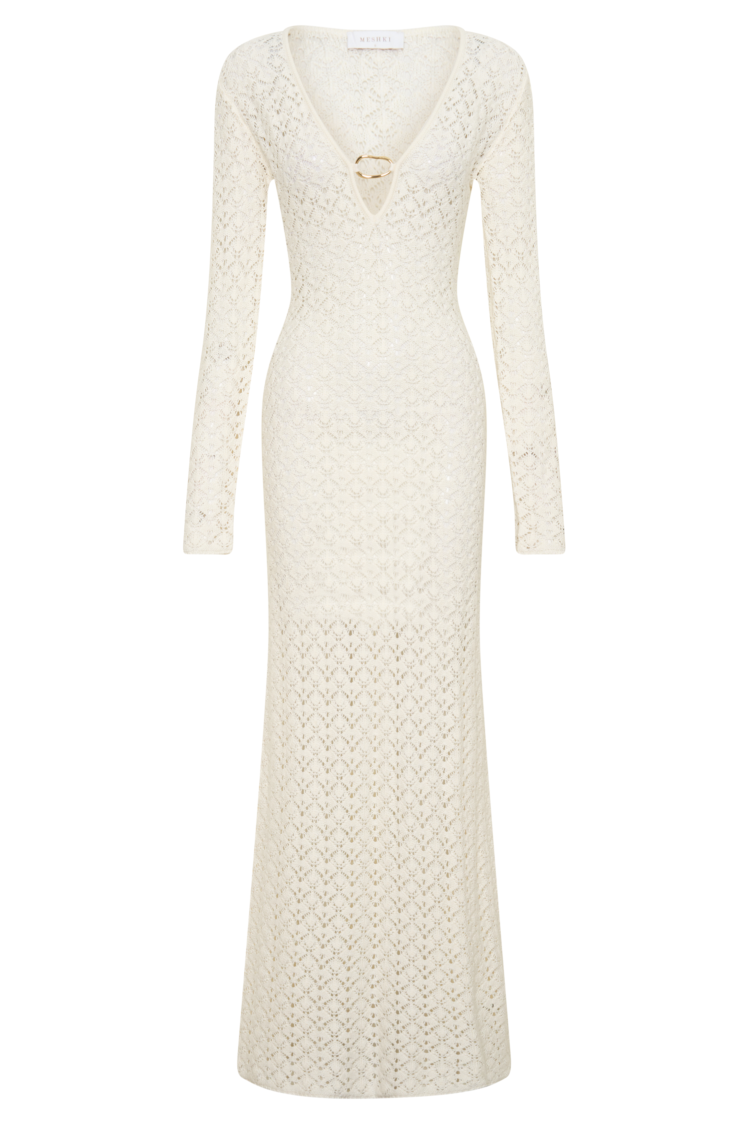 Crochet Knit Maxi Dress - Ivory