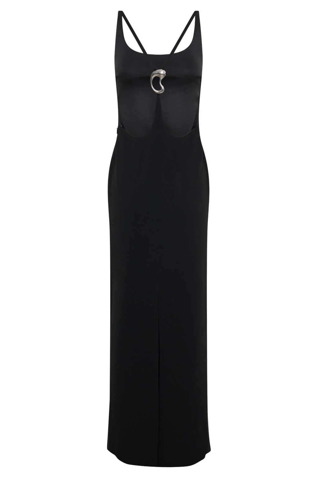 Crepe Strapped Back Maxi Dress - Black