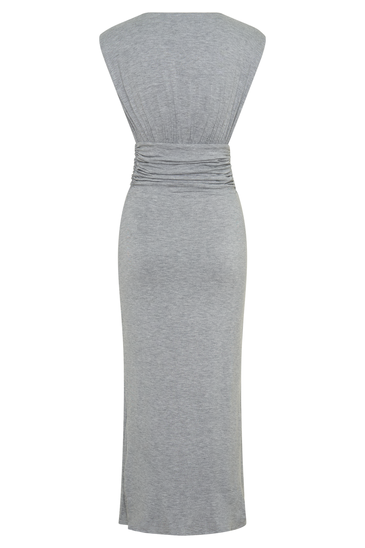 Mouwloze modal midi-jurk met rimpeldetails - grijs