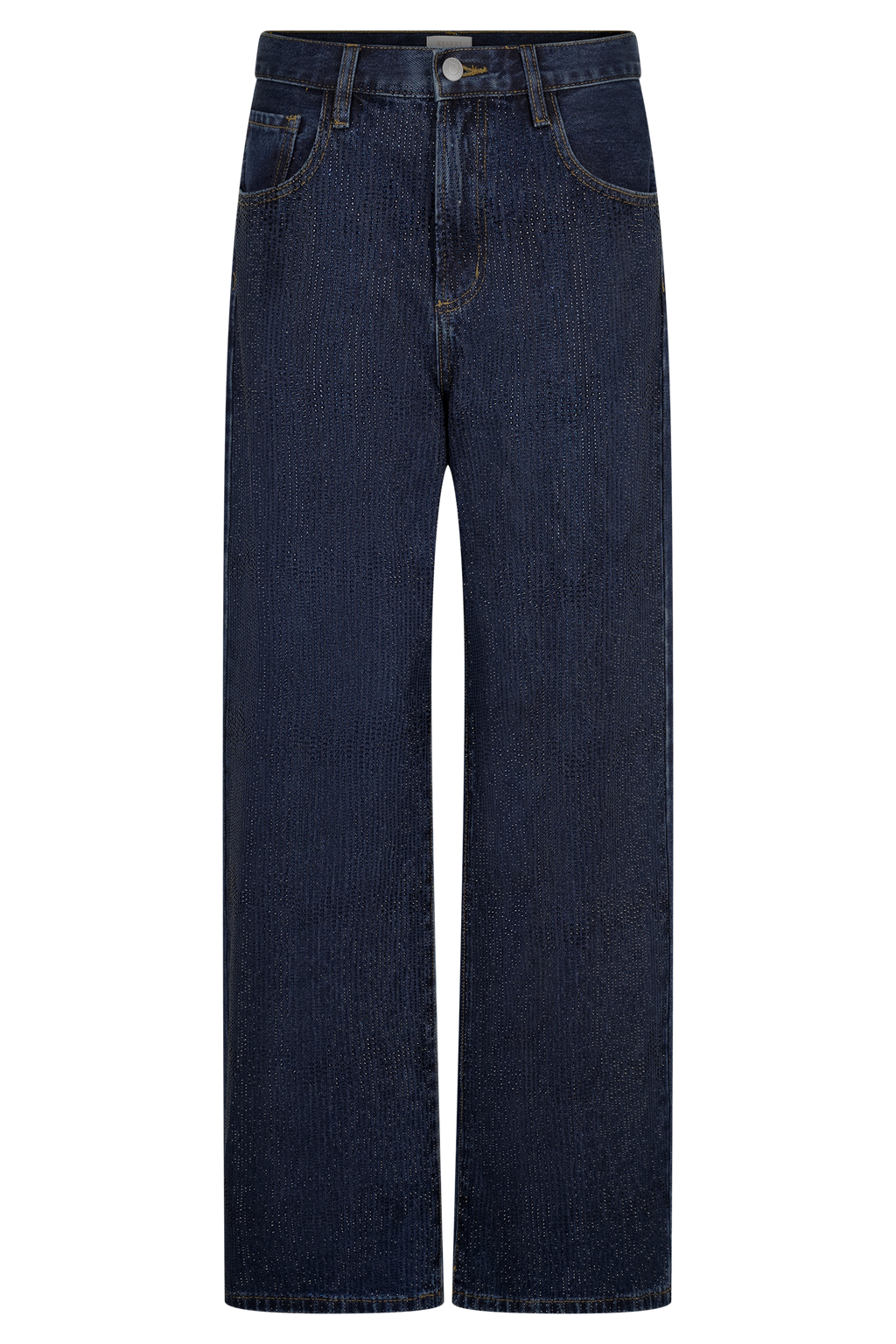 Mid Rise Diamante Denim Jeans - Midnight Blue
