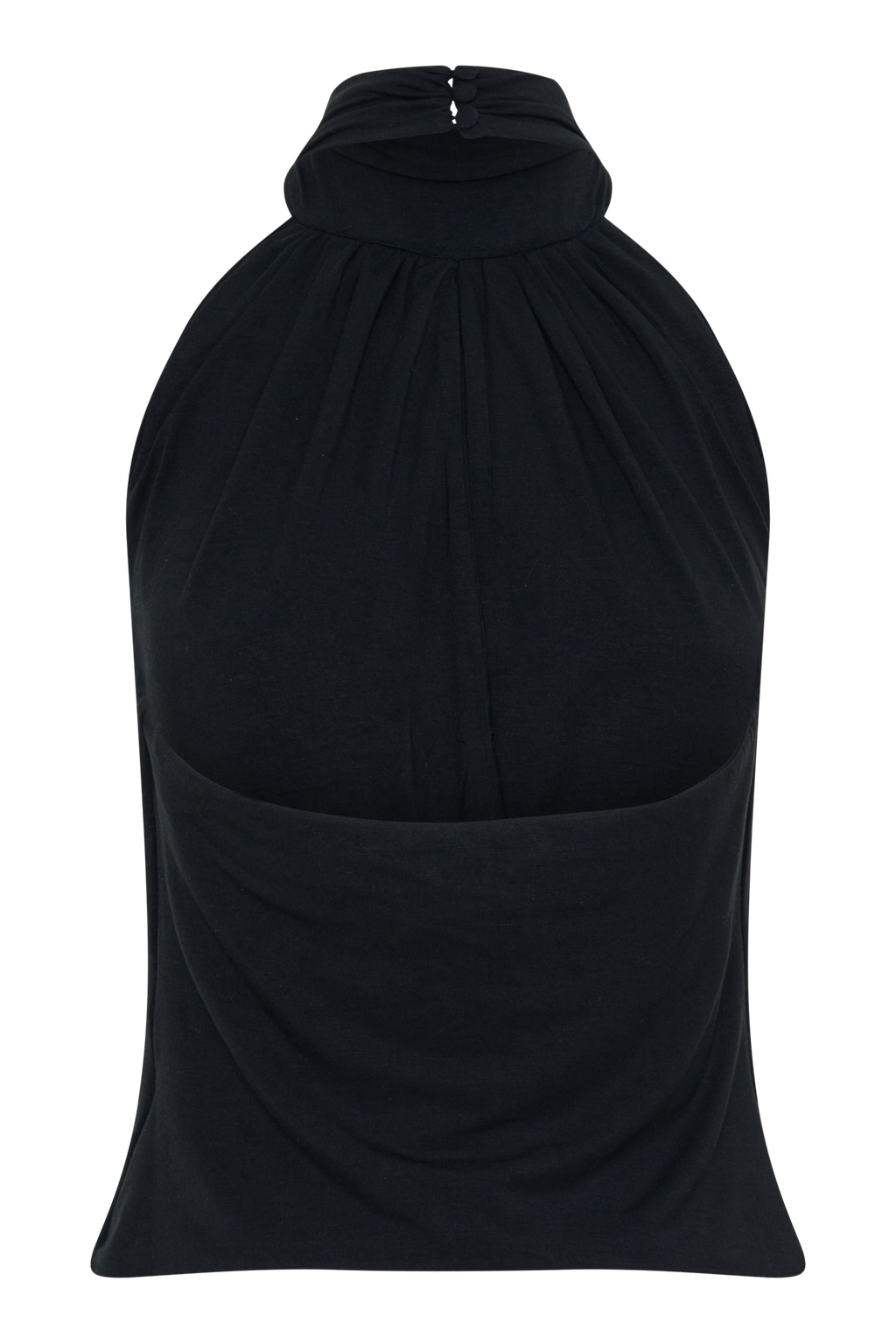 Viscose Sleeveless Halter Top - Black