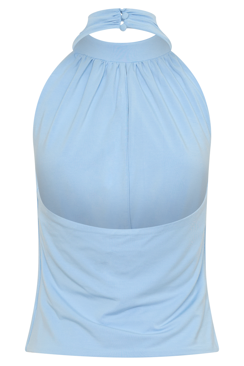 Mouwloze haltertop van viscose - Blauw