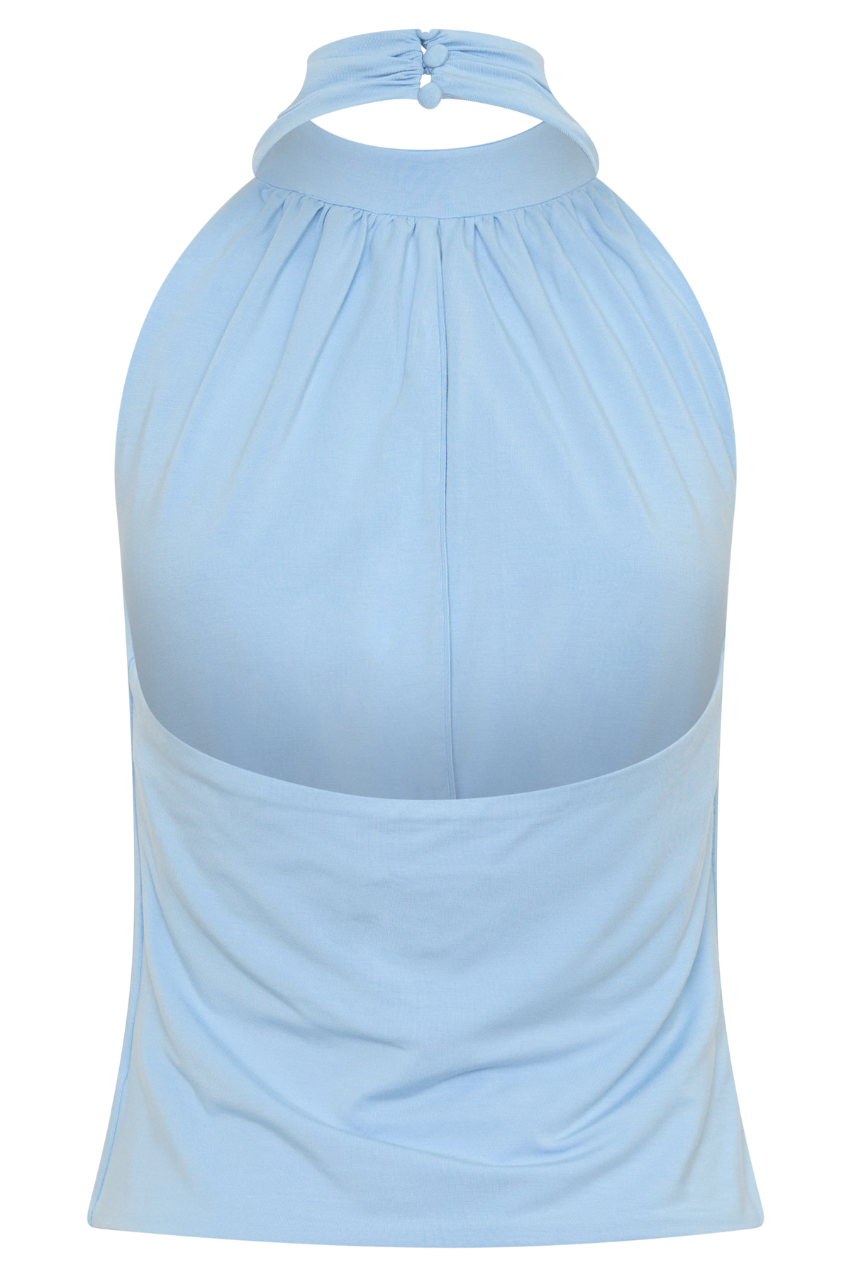 Mouwloze haltertop van viscose - Blauw