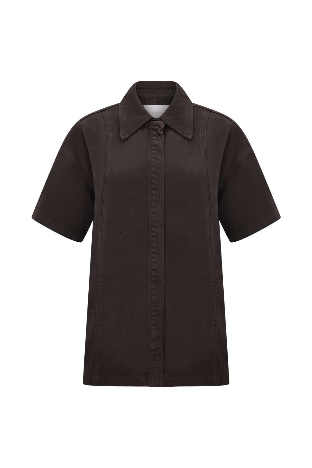 Oversized Denim Shirt - Chocolate
