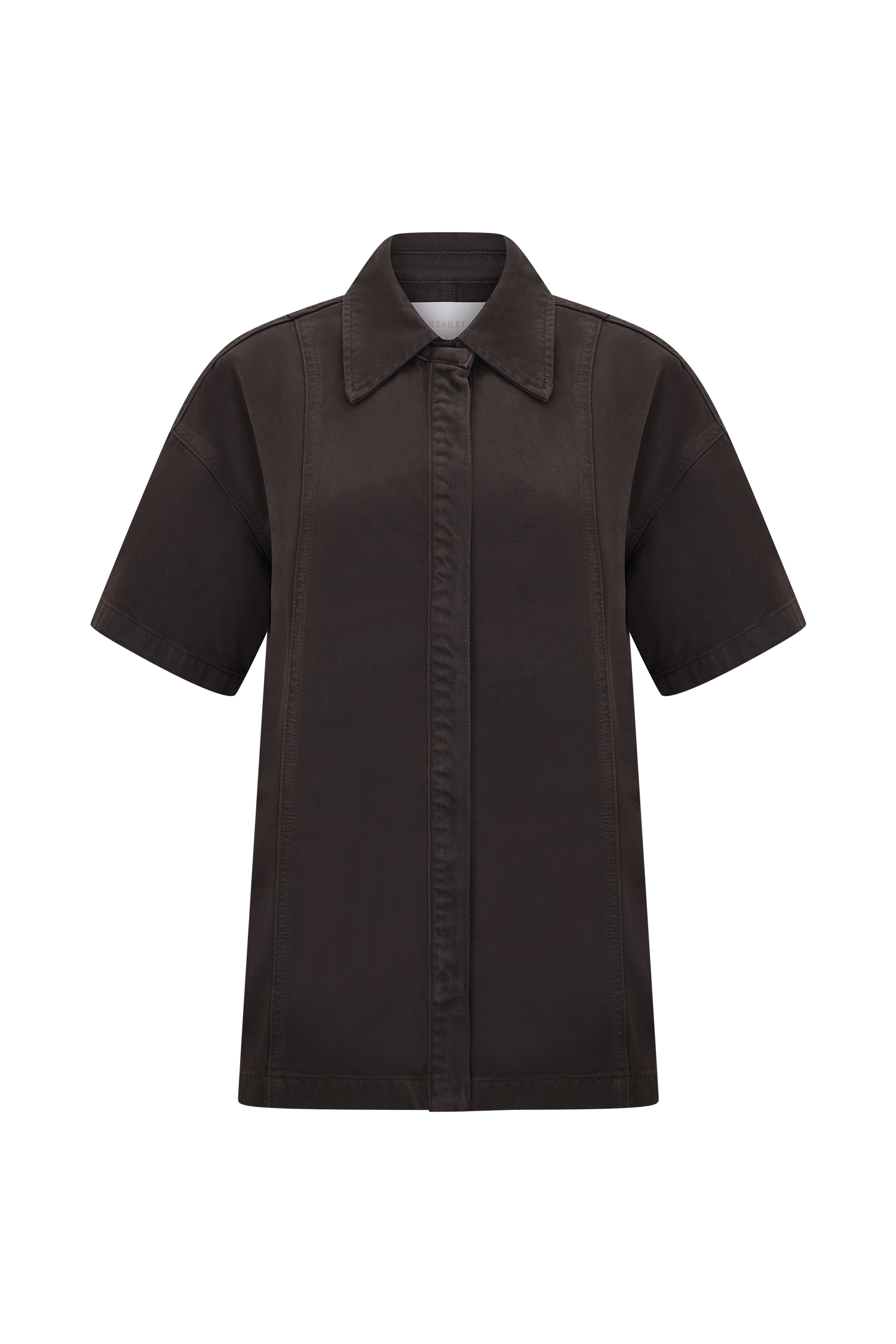 Oversized Denim Shirt - Chocolate