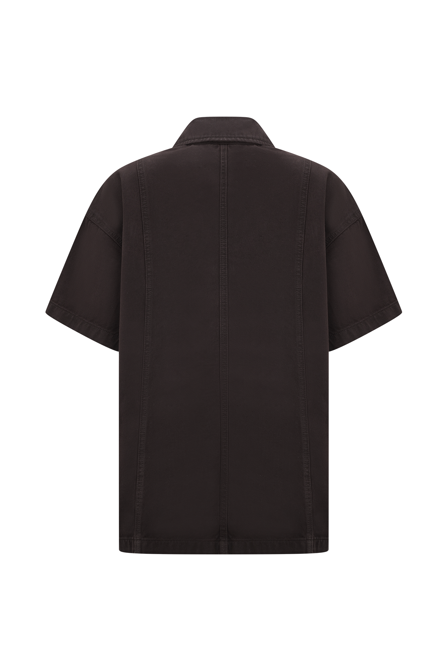 Oversized Denim Shirt - Chocolate