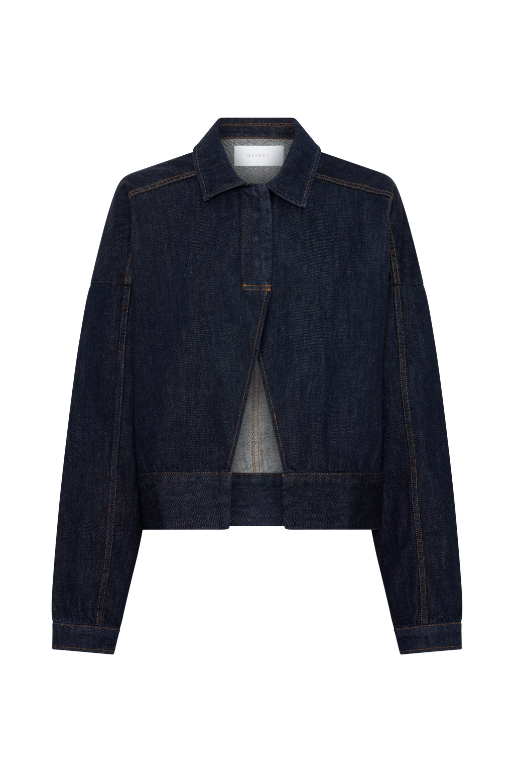 Oversized Jacket Top - Washed Indigo Blue