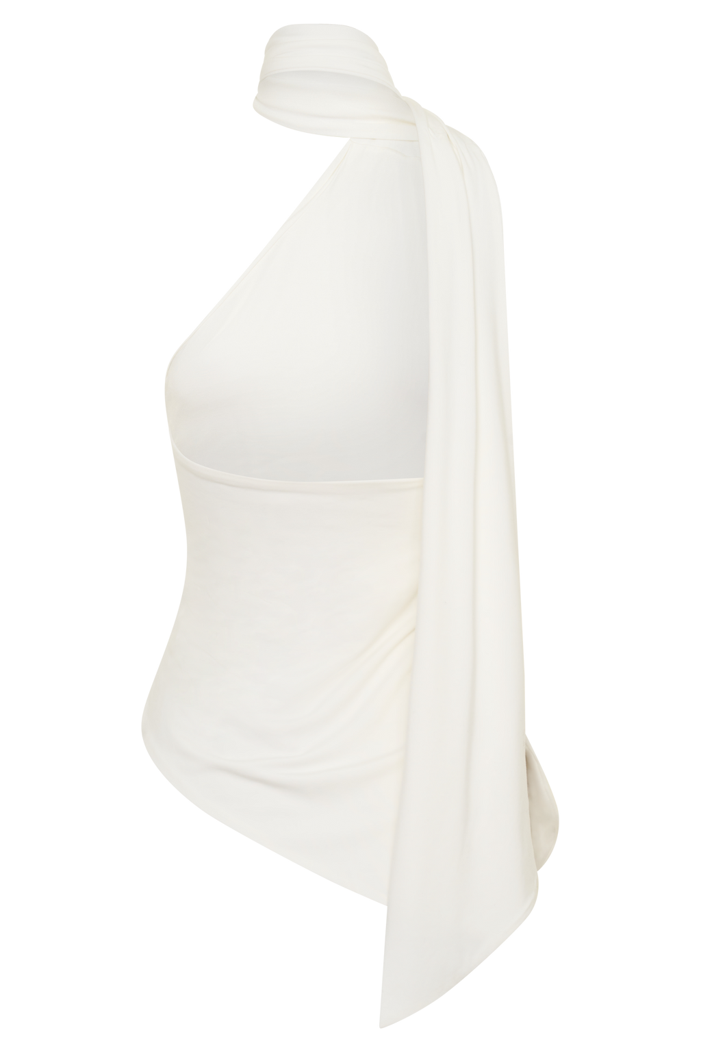 One Shoulder Tie Top - White
