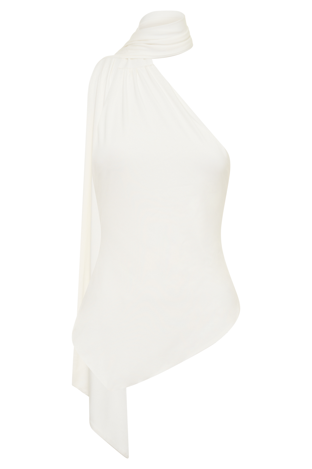 One Shoulder Tie Top - White
