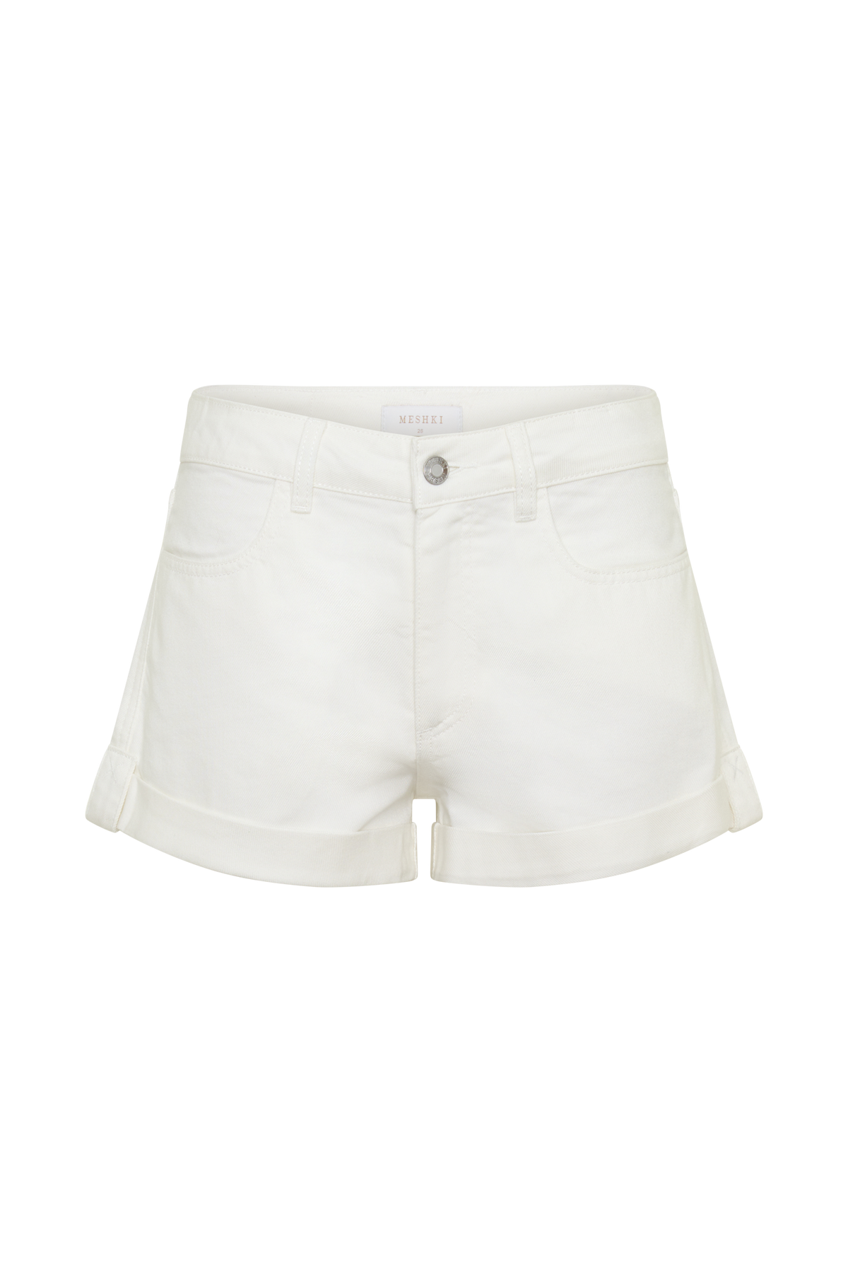 Spijkershorts met omgeslagen zoom - wit