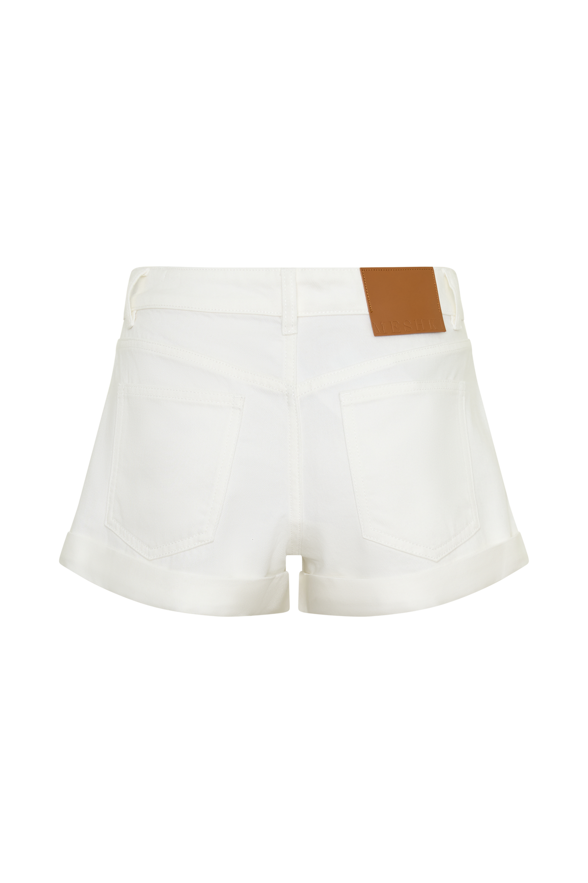 Spijkershorts met omgeslagen zoom - wit